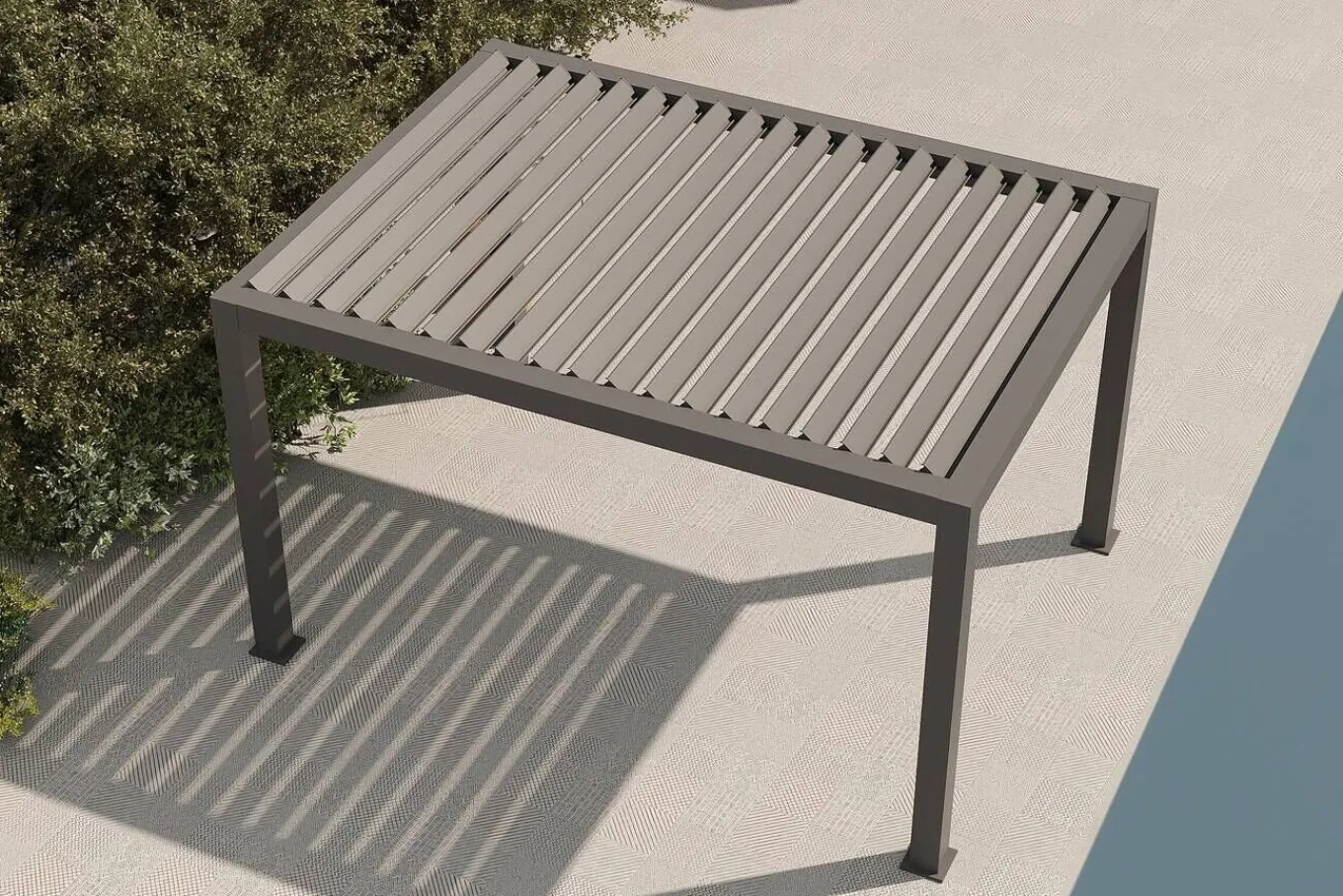 Hot Antalya Lamellenpergola, schwarz, Alu pulverbeschichtet, 3 x 4 m, witterungsbeständig, verstellbares Lamellendach Pergola
