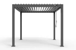 Sale Antalya Lamellenpergola, schwarz, Alu pulverbeschichtet, 3 x 3 m, wetterfest, Lamellendach verstellbar Pergola