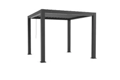 Sale Antalya Lamellenpergola, schwarz, Alu pulverbeschichtet, 3 x 3 m, wetterfest, Lamellendach verstellbar Pergola