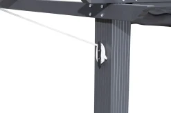 Antalya Pergola mit faltbarem Stoffdach, Anthrazit, Aluminium/Stahl/Polyester, 3 x 3 m, UV-Schutz 30+ Pergola