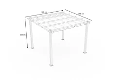 Antalya Pergola mit faltbarem Stoffdach, Anthrazit, Aluminium/Stahl/Polyester, 3 x 3 m, UV-Schutz 30+ Pergola