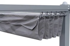 Antalya Pergola mit faltbarem Stoffdach, Anthrazit, Aluminium/Stahl/Polyester, 3 x 3 m, UV-Schutz 30+ Pergola