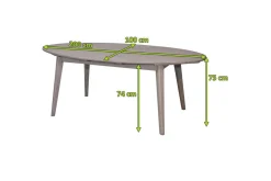 Clearance Arendal Diningtisch, grau, Akazie, 200x100cm, oval, FSC®-zertifiziertes Produkt Gartentische|Akazien-Gartenmöbel