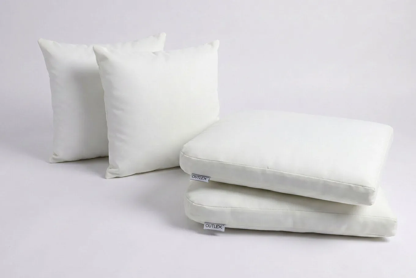 Auflagenset, 4-teilig, weiß, für 2er Set Sessel 2035 Sitzkissen
