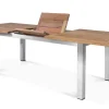 Clearance Ausziehtisch, Edelstahl/recyceltes Teak, 200/260x100cm, rustikal gebürstet, FSC®-zertifiziertes Produkt Gartentische