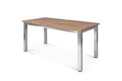 Clearance Ausziehtisch, Edelstahl/recyceltes Teak, 200/260x100cm, rustikal gebürstet, FSC®-zertifiziertes Produkt Gartentische