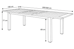 Clearance Ausziehtisch, Edelstahl/recyceltes Teak, 200/260x100cm, rustikal gebürstet, FSC®-zertifiziertes Produkt Gartentische