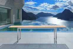 New Ausziehtisch, Teakholz/Edelstahl, Plattenstärke 25mm, 200/300x100cm, FSC®-zertifiziertes Produkt Gartentische