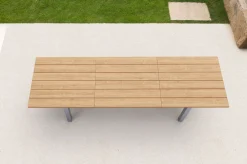 Discount Ausziehtisch, Teakholz/Edelstahl, Plattenstärke 25 mm, 220/340 x 100 cm, FSC®-zertifiziertes Produkt Gartentische