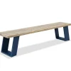 Outlet Bank, dark grey/natur, Alu/recyceltes Teak, 240x100x45cm, mit Baumkante, FSC®-zertifiziertes Produkt Gartenbänke & Gartensofas