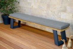 Outlet Bank, dark grey/natur, Alu/recyceltes Teak, 240x100x45cm, mit Baumkante, FSC®-zertifiziertes Produkt Gartenbänke & Gartensofas
