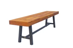 Bank, natur/schwarz, Akazie, 160 x 36,5 x 45 cm, FSC®-zertifiziertes Produkt Akazien-Gartenmöbel|Gartenbänke & Gartensofas