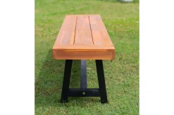 Bank, natur/schwarz, Akazie, 160 x 36,5 x 45 cm, FSC®-zertifiziertes Produkt Akazien-Gartenmöbel|Gartenbänke & Gartensofas