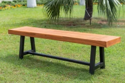 Bank, natur/schwarz, Akazie, 160 x 36,5 x 45 cm, FSC®-zertifiziertes Produkt Akazien-Gartenmöbel|Gartenbänke & Gartensofas