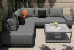 Clearance Beau Gartenlounge für 5-6 Personen, grau, Aluminium/Polyester, inkl. Kaffeetisch Gartenlounge|Aluminium-Gartenmöbel