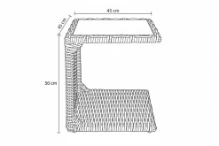 Outlet Beistelltisch, grau, Polyrattan, 45 x 45 x 50 cm, Tischplatte Spraystone, innenliegend Gartentische|Polyrattan-Gartenmöbel