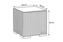 Sale Beistelltisch, schwarz, Polyrattan, 40x40x40 cm, inkl. Glasplatte Gartentische|Gartenlounge