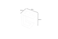 Beistelltisch U-Förmig, grau, Aluminium, 50 x 30 cm, wetterfest, robust Gartentische|Aluminium-Gartenmöbel