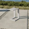 Sale Beistelltisch U-Förmig, weiß, Aluminium, 50 x 30 cm,belastbar, korrosionsbeständig Gartentische|Aluminium-Gartenmöbel