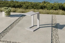 Sale Beistelltisch U-Förmig, weiß, Aluminium, 50 x 30 cm,belastbar, korrosionsbeständig Gartentische|Aluminium-Gartenmöbel