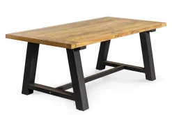 Sale Belanda Esstisch, dark grey/natur, Alu/recyceltes Teak, 200x100x76cm, rustikal gebürstet, A-Gestell, FSC®-zertifiziertes Produkt Gartentische