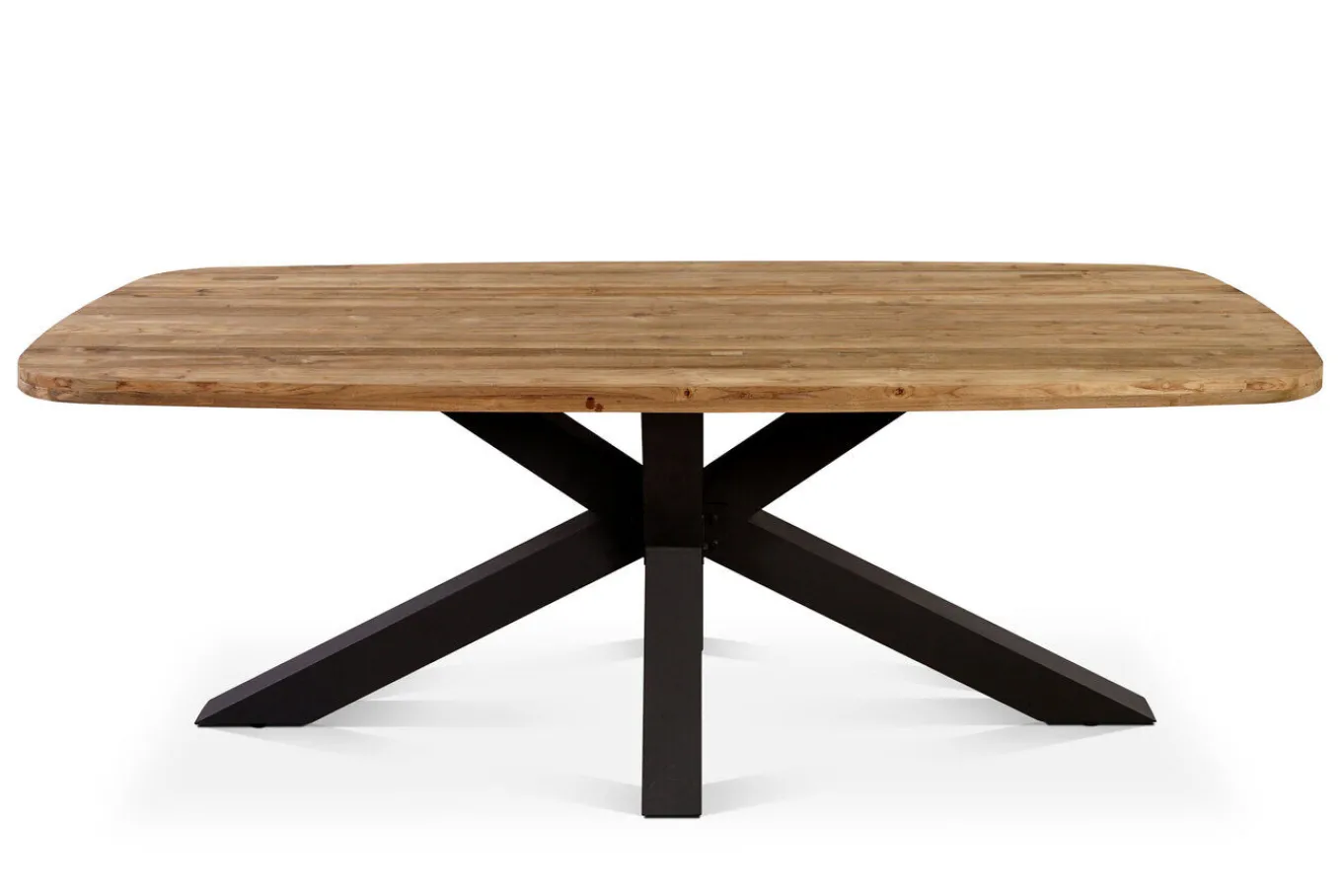 Outlet Belgium Esstisch, dark grey/natur, Alu/recyceltes Teak, 220x100x78cm, rustikal gebürstet, Kreuz-Gestell, FSC®-zertifiziertes Produkt Gartentische