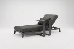 Hot Bite Gartenliegen-Set, anthrazit/grau, Aluminium/Polyester, 205 x 90 cm, schnelltrocknend, rostfreies Material, Kissen inklusive Gartenliegen