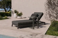Online Bite Gartenliegen-Set mit Beistelltisch, anthrazit, Aluminium/Polyester, 205 x 90 cm, schnelltrocknend, inklusive Dekokissen Gartenliegen|Aluminium-Gartenmöbel
