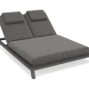Blain Garten-Doppelliege, dunkelgrau, Alu/Polyester, mit Quick-Dry Schaumpolstern Gartenliegen|Aluminium-Gartenmöbel
