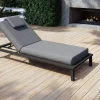 Discount Blain Gartenliege, dunkelgrau, Alu/Polyester, 210 x 90 cm, schnelltrocknend, wasserabweisend Gartenliegen|Aluminium-Gartenmöbel