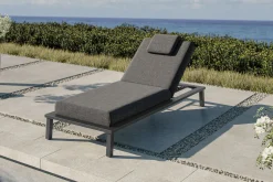 Discount Blain Gartenliege, dunkelgrau, Alu/Polyester, 210 x 90 cm, schnelltrocknend, wasserabweisend Gartenliegen|Aluminium-Gartenmöbel