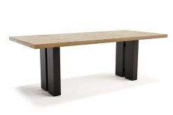 New Bob Esstisch, natur/anthrazit, Alu/recycled Teak, 220 x 100 cm, rustikal gebürstet Gartentische