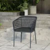 Discount Bob/Zui Garten-Essgruppe, anthrazit/dunkelgrau, Alu/recycled Teak/Rope, 220 x 100 cm, 6 x Sessel, inkl. Polster Garten-Essgruppen