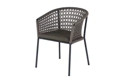 Sale Bob/Zui Garten-Essgruppe, anthrazit/hellgrau, Alu/recycled Teak/Rope, 220 x 100 cm, 8 x Sessel, inkl. Polster Garten-Essgruppen