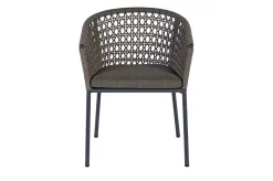 Sale Bob/Zui Garten-Essgruppe, anthrazit/hellgrau, Alu/recycled Teak/Rope, 220 x 100 cm, 8 x Sessel, inkl. Polster Garten-Essgruppen
