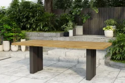 Sale Bob/Zui Garten-Essgruppe, anthrazit/hellgrau, Alu/recycled Teak/Rope, 220 x 100 cm, 8 x Sessel, inkl. Polster Garten-Essgruppen