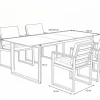 Sale Bocas Garten-Essgruppe, mattgrau, Aluminium/Teakholz, Ausziehtisch 206/266 x 100 cm, inkl. 4 Sessel Teak-Gartenmöbel