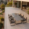 Discount Bocas Garten-Essgruppe, mattgrau, Aluminium/Teakholz, Ausziehtisch 206/266 x 100 cm, inkl. 6 Sessel Garten-Essgruppen|Aluminium-Gartenmöbel