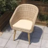 Best Borneo Cocktail-Sessel, beige-meliert, Polyrattan/Akazie, Gebürstet, Polster Inklusive, FSC®-zertifiziertes Produkt Polyrattan-Gartenmöbel|Gartenstühle & Gartensessel