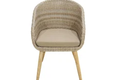 Best Borneo Cocktail-Sessel, beige-meliert, Polyrattan/Akazie, Gebürstet, Polster Inklusive, FSC®-zertifiziertes Produkt Polyrattan-Gartenmöbel|Gartenstühle & Gartensessel