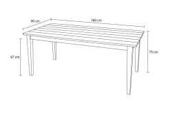 Best Borneo Dining-Tisch, Akazie, gebürstet, 180 x 90 cm, FSC®-zertifiziertes Produkt Gartentische|Akazien-Gartenmöbel