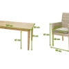 Borneo Garten-Essgruppe, beige-meliert, Polyrattan/Akazie, Tisch 180 x 90 cm, 6 Landhaussessel, FSC®-zertifiziertes Produkt Polyrattan-Gartenmöbel|Garten-Essgruppen