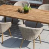 Clearance Borneo Garten-Essgruppe, beige-meliert, Polyrattan/Akazie, Tisch 180 x 90 cm, 4 Cocktail-Sessel, FSC®-zertifiziertes Produkt Polyrattan-Gartenmöbel|Garten-Essgruppen