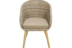 Clearance Borneo Garten-Essgruppe, beige-meliert, Polyrattan/Akazie, Tisch 180 x 90 cm, 4 Cocktail-Sessel, FSC®-zertifiziertes Produkt Polyrattan-Gartenmöbel|Garten-Essgruppen