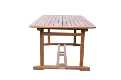 Clearance Borneo Garten-Essgruppe, beige/natur, Akazie/Polyrattan, Ausziehbar, 180/240 x 100 cm, 6 Stühle 65 x 60 cm, Polster Inklusive, FSC®-zertifiziertes Produkt Garten-Essgruppen|Akazien-Gartenmöbel