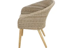 Outlet Borneo Garten-Essgruppe, beige-meliert, Polyrattan/Akazie, Tisch 220 x 100 cm, 6 Cocktail-Sessel, FSC®-zertifiziertes Produkt Polyrattan-Gartenmöbel|Garten-Essgruppen