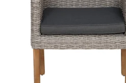 Clearance Borneo/Kota Garten-Essgruppe, natur/grau-meliert, Akazie/Alu/Polyrattan, 220x100 cm, 6 Landhaussessel, Akazie, FSC®-zertifiziertes Produkt Garten-Essgruppen|Akazien-Gartenmöbel
