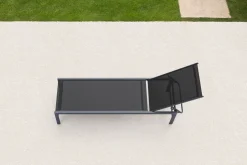 Sale Boston Liege, anthrazit matt/schwarz, Alu/Textilene, 190 x 62 cm, Rückenlehne verstellbar Gartenliegen