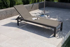 Sale Boston Liege, anthrazit matt/schwarz, Alu/Textilene, 190 x 62 cm, Rückenlehne verstellbar Gartenliegen