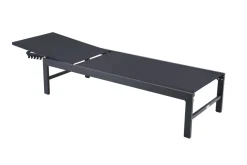 Sale Boston Liege, anthrazit matt/schwarz, Alu/Textilene, 190 x 62 cm, Rückenlehne verstellbar Gartenliegen